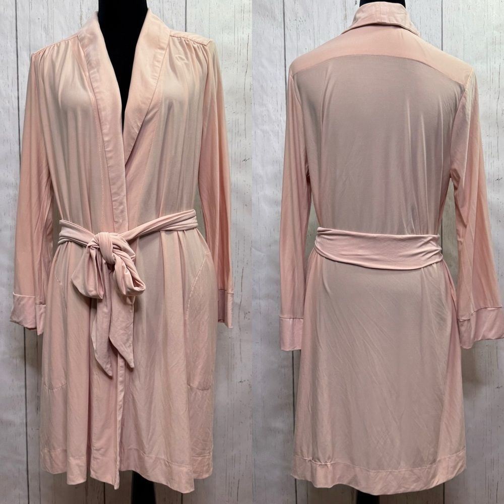 Soma Intimates Blush Pink Belted Robe L/XL Soft Lounge Romantic Minimalism Cozy